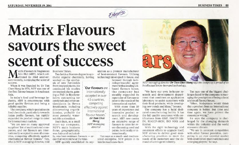 Matrix Flavours savours the sweet scent of success